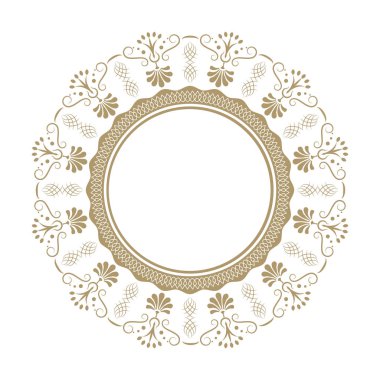 Dekoratif yuvarlak çerçeve çiçek süsleme ile tasarımı için. Daire kare. Bir şablon baskı kartpostallar, davetiyeler, kitaplar, tekstil, gravür, ahşap mobilyalar, sıcak dövme. Vektör.