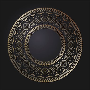 Dekoratif yuvarlak çerçeve çiçek süsleme ile tasarımı için. Daire kare. Bir şablon baskı kartpostallar, davetiyeler, kitaplar, tekstil, gravür, ahşap mobilyalar, sıcak dövme. Vektör.