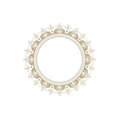 Dekoratif yuvarlak çerçeve çiçek süsleme ile tasarımı için. Daire kare. Bir şablon baskı kartpostallar, davetiyeler, kitaplar, tekstil, gravür, ahşap mobilyalar, sıcak dövme. Vektör.