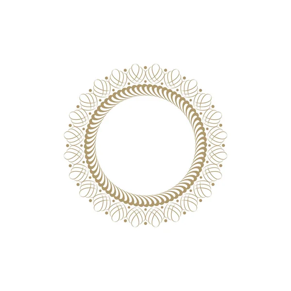 Marco Redondo Decorativo Para Diseño Con Adorno Floral Marco Circular — Vector de stock