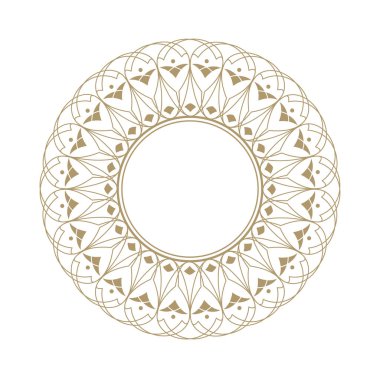 Dekoratif yuvarlak çerçeve çiçek süsleme ile tasarımı için. Daire kare. Bir şablon baskı kartpostallar, davetiyeler, kitaplar, tekstil, gravür, ahşap mobilyalar, sıcak dövme. Vektör.