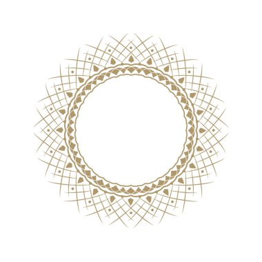 Dekoratif yuvarlak çerçeve çiçek süsleme ile tasarımı için. Daire kare. Bir şablon baskı kartpostallar, davetiyeler, kitaplar, tekstil, gravür, ahşap mobilyalar, sıcak dövme. Vektör.