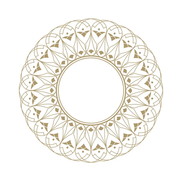 Διακοσμητικό Στρογγυλό Πλαίσιο Για Σχεδιασμό Floral Στολίδι Πλαίσιο Κύκλο Ένα — Διανυσματικό Αρχείο