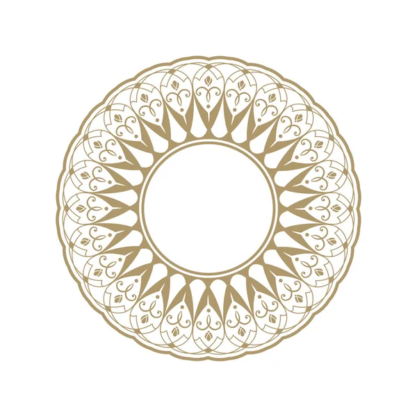 Cadre Rond Décoratif Pour Conception Avec Ornement Floral Cadre Circulaire — Image vectorielle