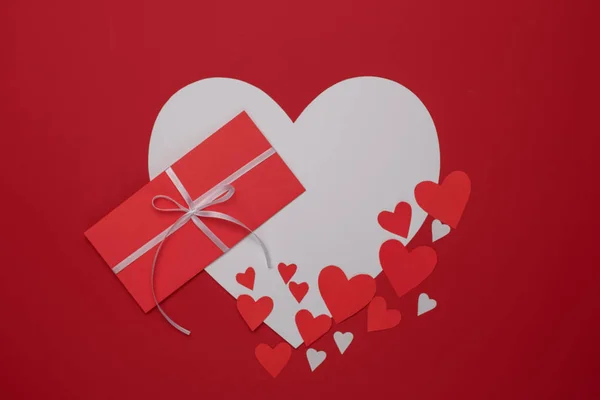 Glad Alla hjärtans dag kärlek firande i rustik stil isolerade. — Stockfoto