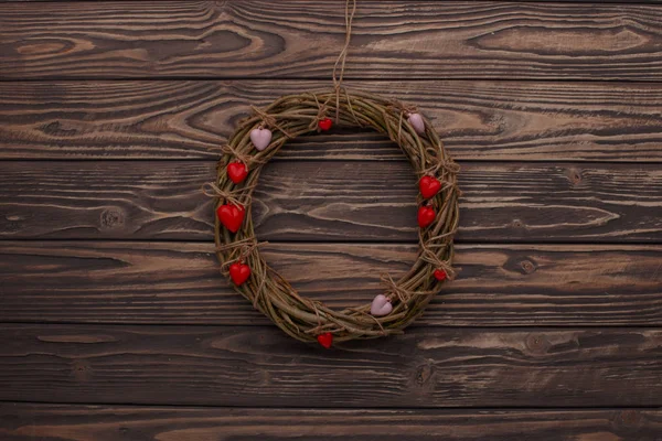 Feliz día de San Valentín amor celebración en un estilo rústico aislado . — Foto de Stock