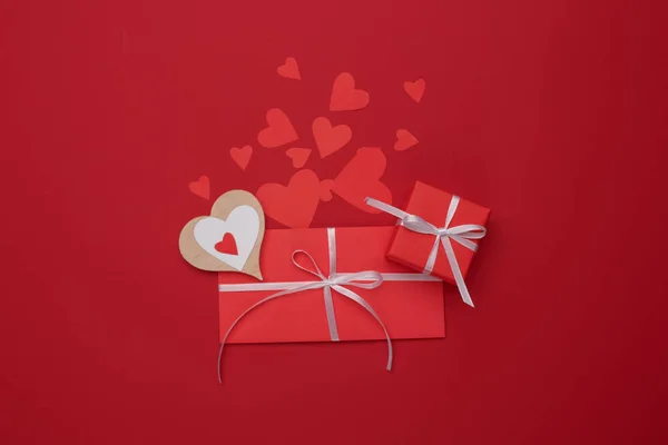 Šťastný Valentýn lásku oslava v rustikálním stylu, samostatný. — Stock fotografie