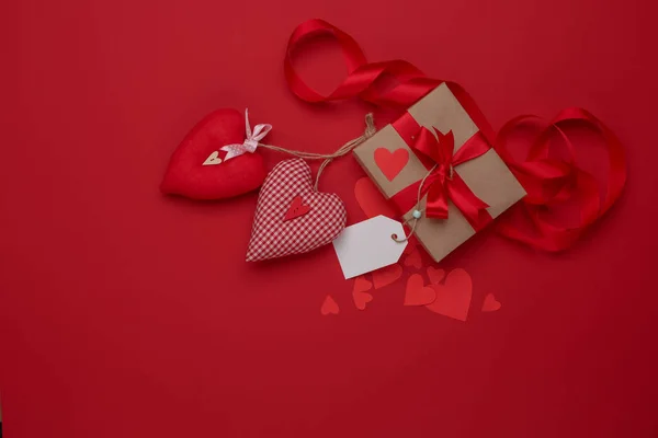Šťastný Valentýn lásku oslava v rustikálním stylu, samostatný. — Stock fotografie
