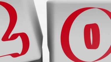 Oyuncak küpleri ile beyaz üzerinde yazıt 2017 