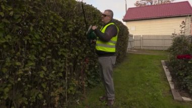 Bush hedge kontrol İşçi peyzaj
