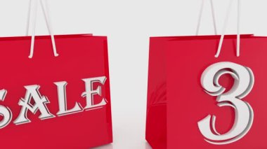 Yazıt satış ve 30 yüzdeleri ile alışveriş torbaları
