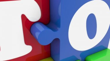 Puzzle parçaları ile beyaz yazıt oyuncaklar 