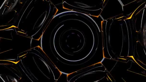 Piezas giratorias abstractas en varios colores — Vídeos de Stock