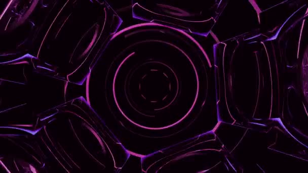 Absztrakt forog a darabokat a lila szín — Stock videók