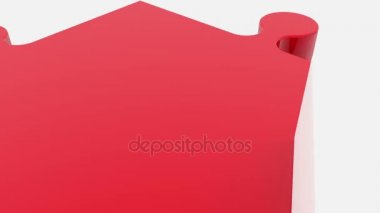 Beyaz ve kırmızı renklerde bulmaca parçaları rasgele hareket