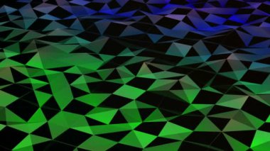 Yeşil ve mavi renklerde hareketli üçgenler 