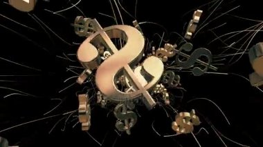 Uçan dolar işareti siyah