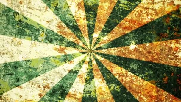 Abstract, grunge sunburst in het groen — Stockvideo