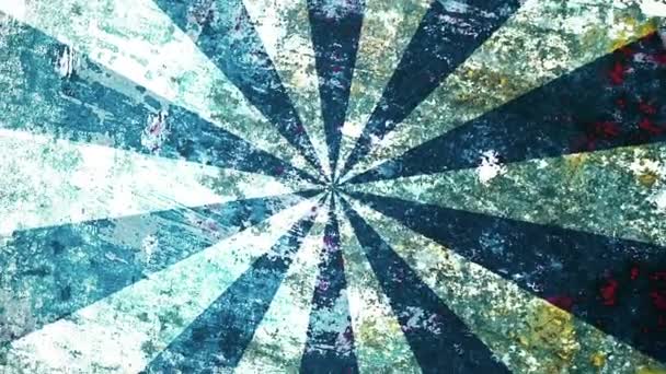 Abstrakt, Grunge Sunburst in blauer Farbe — Stockvideo