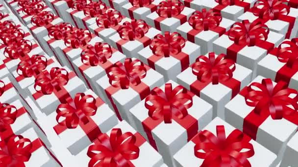 Spostamento delle righe regalo in bianco e rosso — Video Stock