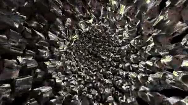 Абстрактний металевий тунель, що обертається — стокове відео