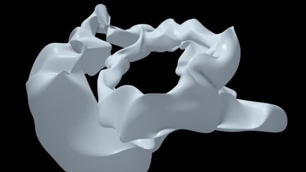Абстрактні білі рухомі фігури на чорному — стокове відео