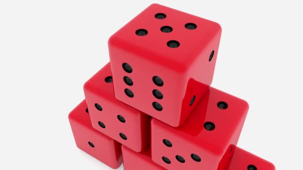 Red dice on white — Stock Video
