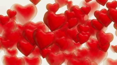 beyaz üzerine kırmızı Kalpler