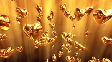 Altın kalpler kökenden parlayan