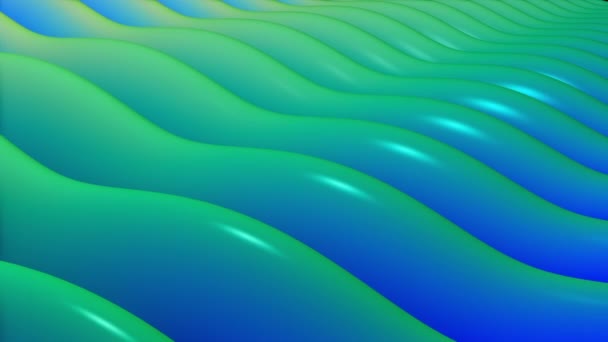 Abstrakte Wellenfläche in blauer Farbe — Stockvideo