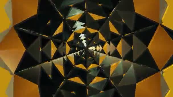 Цвет тоннеля Калейдоскопа желтого цвета — стоковое видео