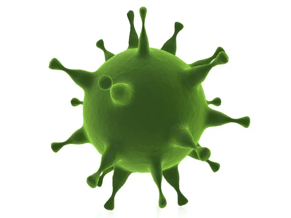 Viruss στο πράσινο σε λευκό — Φωτογραφία Αρχείου