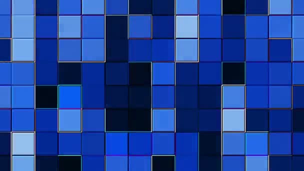 Abstrato mudando quadrados na cor azul — Vídeo de Stock