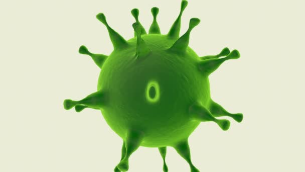 Virus en verde sobre blanco — Vídeos de Stock