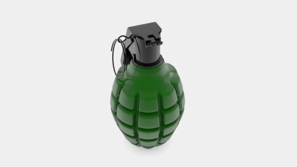 Hand grenade in green close up — Stock Video