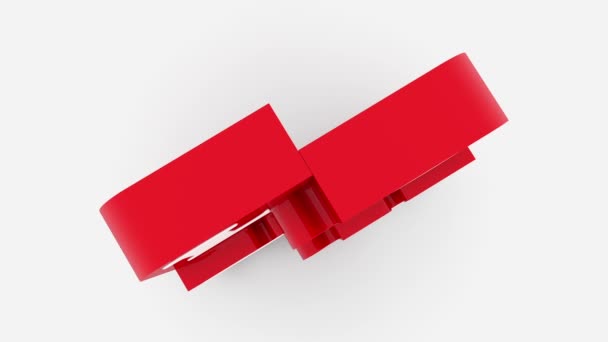 Pedaços de puzzle em vermelho com amor inscrição — Vídeo de Stock