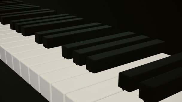 Piano toetsen op zwart — Stockvideo