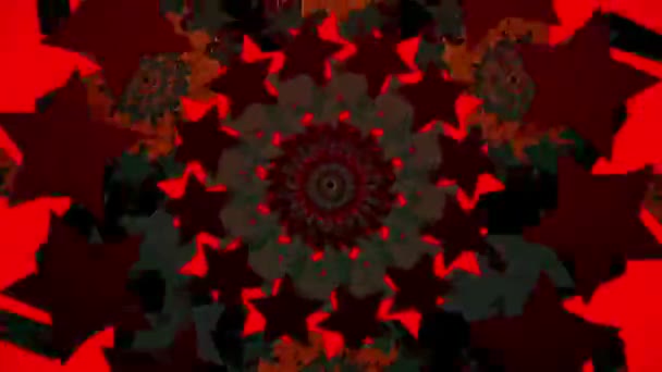 Anillos de estrellas en color rojo oscuro — Vídeos de Stock