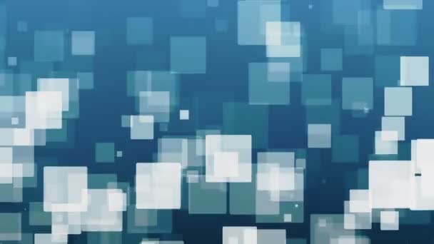 Падаючі квадрати в білому на синьому — стокове відео