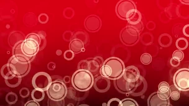 Padající bílé kroužky na červené — Stock video