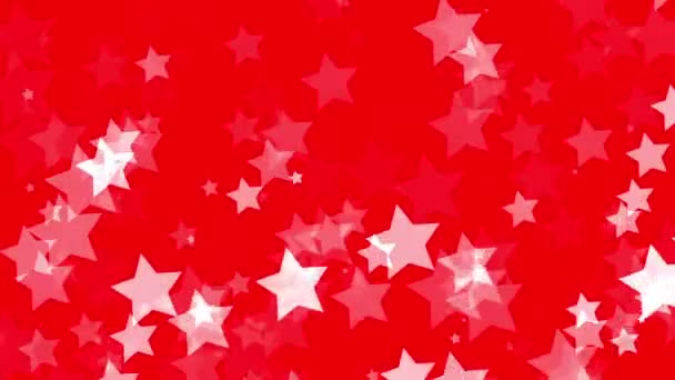 Caída de estrellas blancas en rojo — Vídeos de Stock