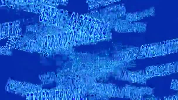 Ряды переменных чисел на синем — стоковое видео