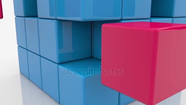 Cube bleu avec espaces vides 