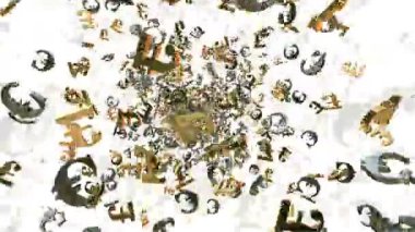 Beyaz üzerine düşen İngiliz Lirası ve Euro işaretleri