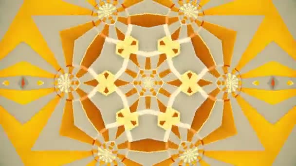 Mosaic kaleidoscope in yellow color — Stock Video