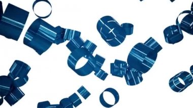 Konveyör yönde beyaz mavi tüpler 