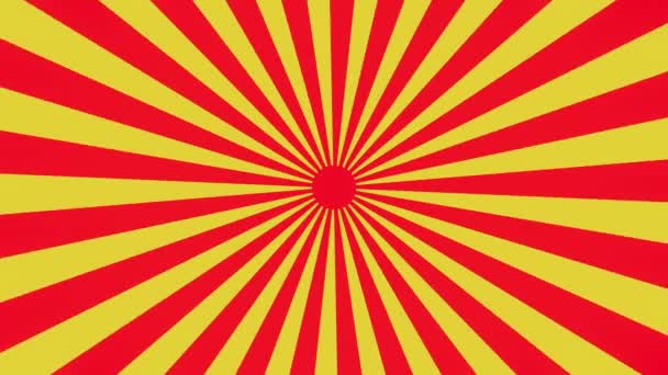 Rotating sunburst in yellow and red colors — Stock Video