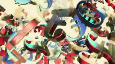 Dönen euro işaret ve İngiliz Sterlini 