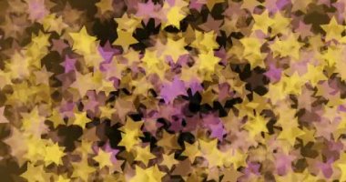 Yanıp sönen sarı ve mor renkler yıldızlarda