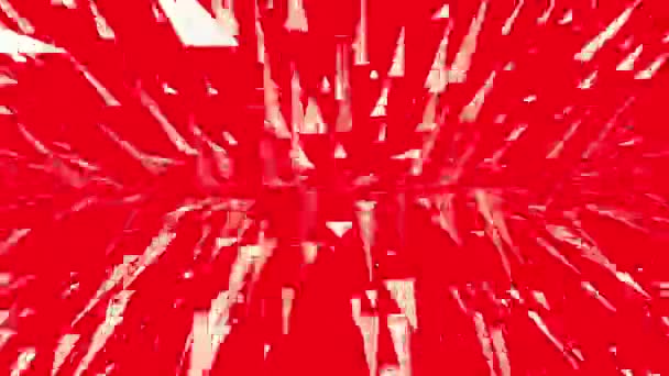 Twee richtingen vliegen deeltjes op rood — Stockvideo